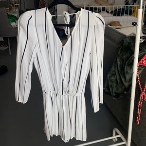 White open back romper